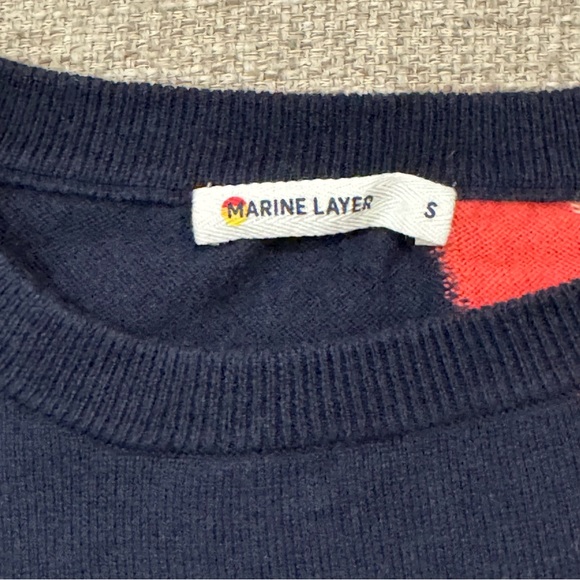 Marine Layer Womens Icon Wavy Rainbow Stripe Cotton Sweater S - Picture 3 of 12